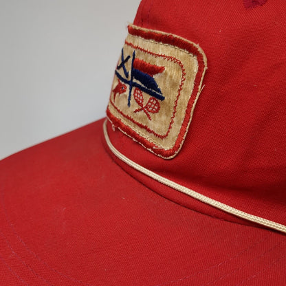 Unbranded Snapback Rope Hat Red One Size Adjustable Solid Patch Outdoor