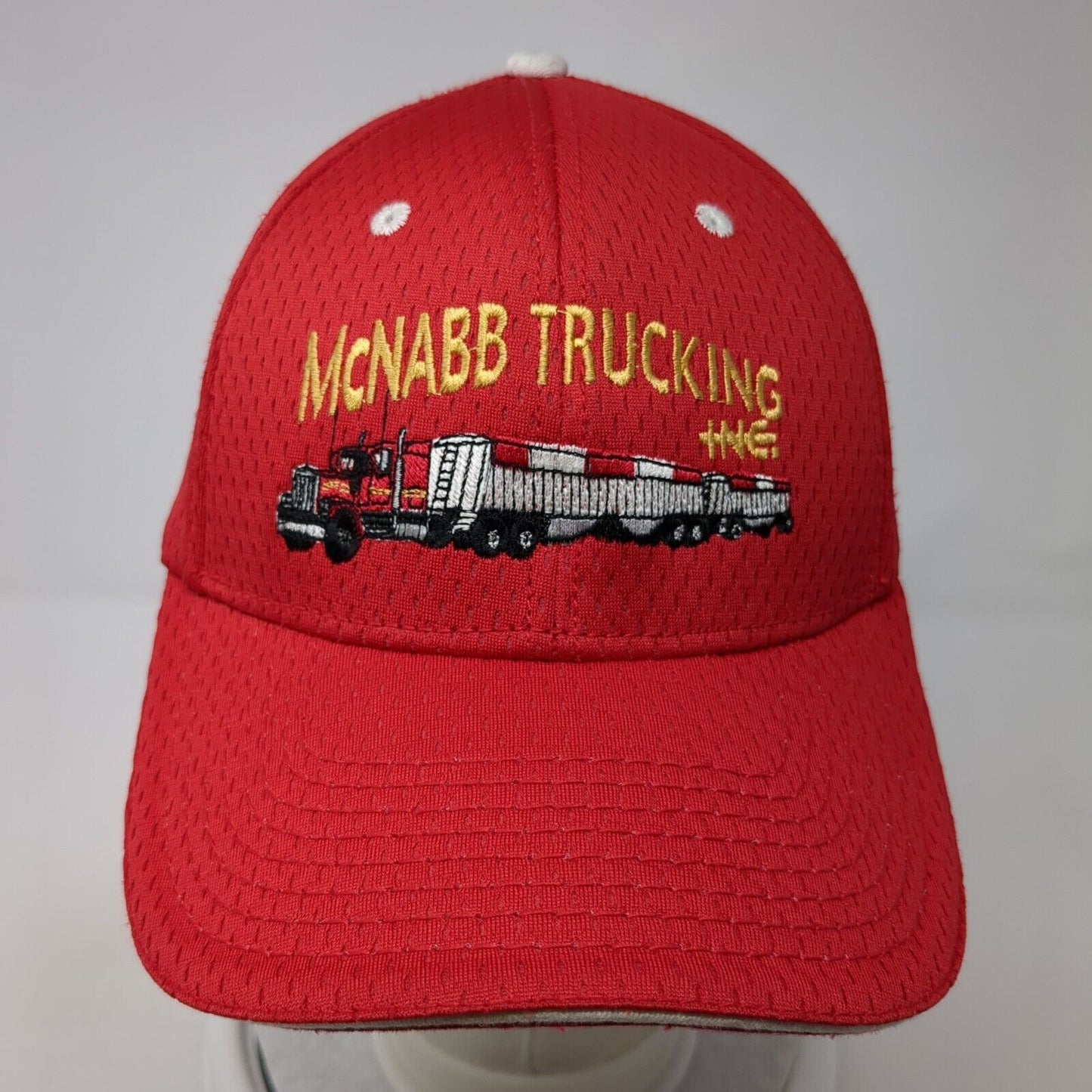 McNABB Trucking Inc. Strapback Hat Red One Size Adjustable Embroidered Otto