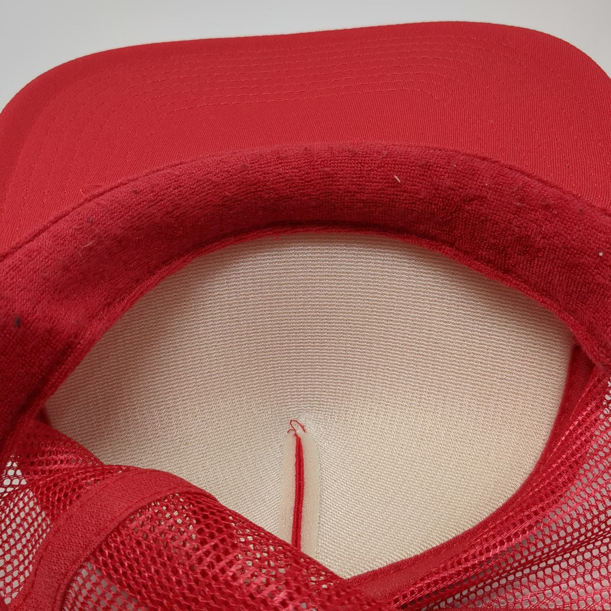 Otto Trucker Hat Red One Size Fort Desolation Goods Gatherings Mesh Snapback
