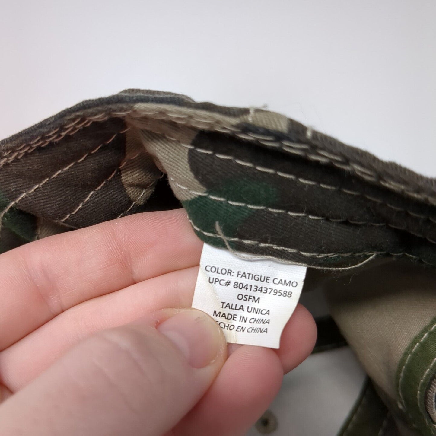 Unbranded Slideback Hat Fatigue Camo One Size Adjustable Outdoor Blank