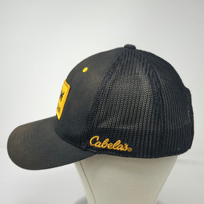 Cabela's Guidewear Trucker Hat Black One Size Mesh Back Snapback Fish Patch