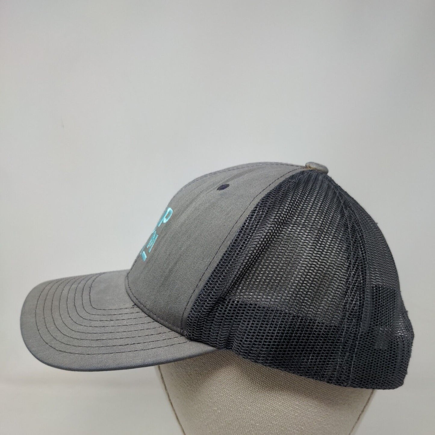 RPM Snapback Trucker Hat Gray OSFA Adjustable Embroidered Mesh Back Sport-Tek