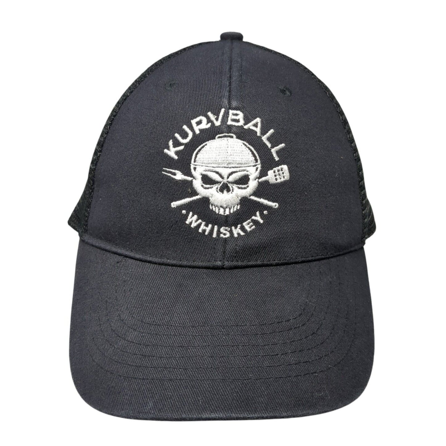 Kurvball Whiskey Snapback Trucker Hat Black One Size Adjustable Mesh Back