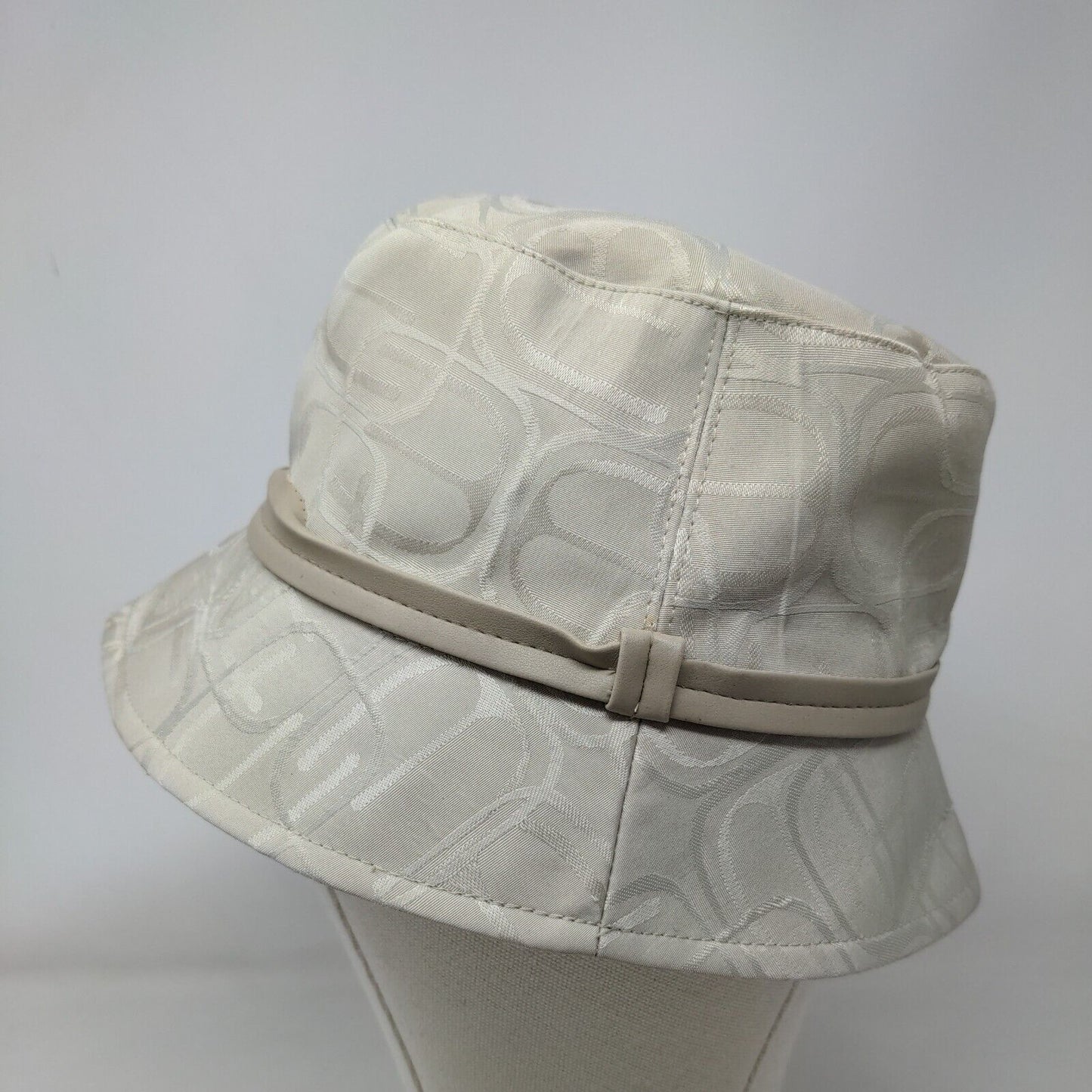 Express Monogram Bucket Hat Tan Small/Medium Lined Leather Strap