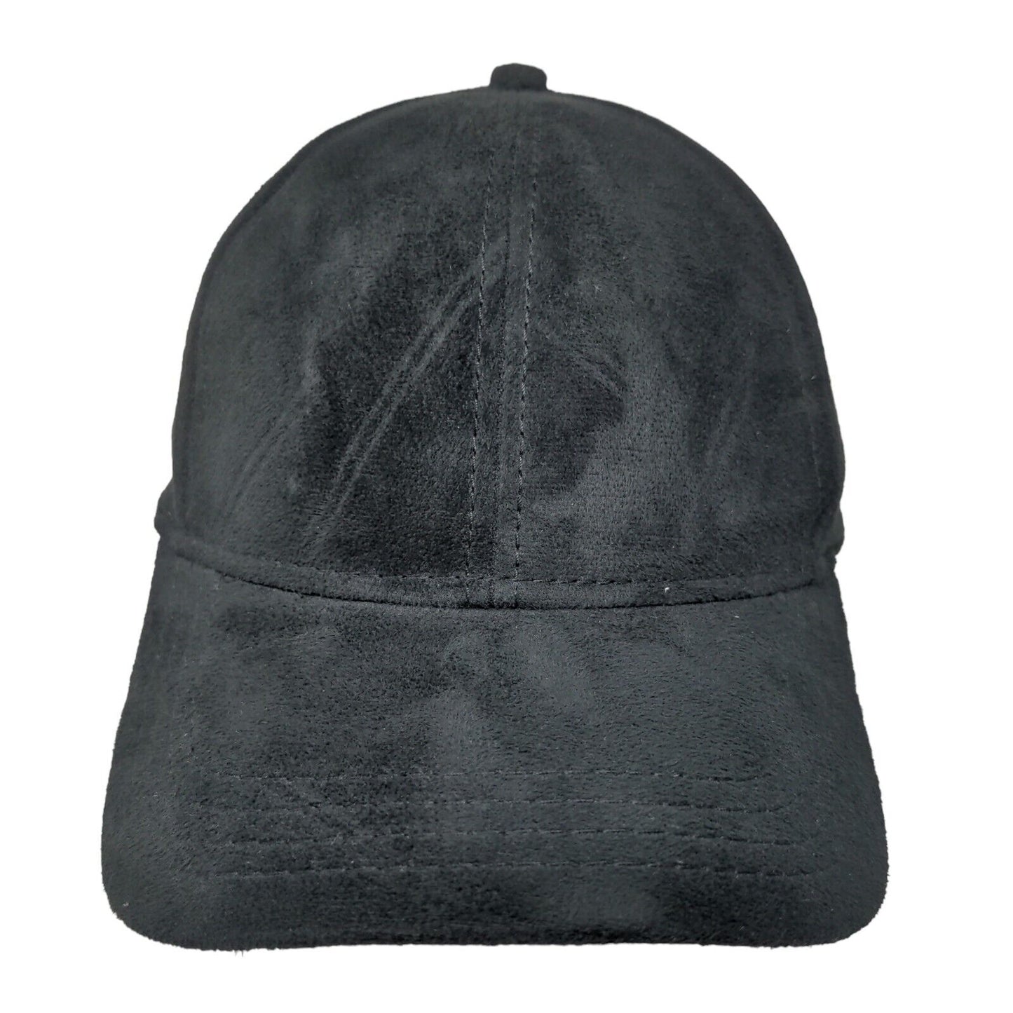 C.C Suede Strapback Hat Black One Size Adjustable 6 Panel Solid Blank