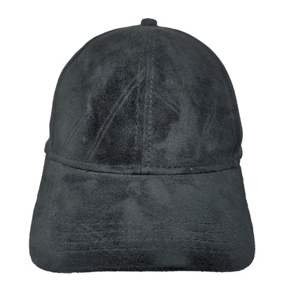 C.C Suede Strapback Hat Black One Size Adjustable 6 Panel Solid Blank