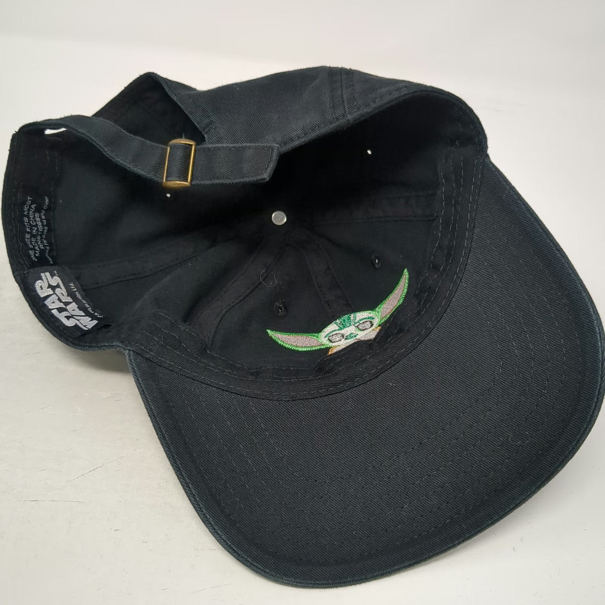 Star Wars Baseball Cap Black One Size Grogu Baby Yoda Embroidered Adjustable Hat