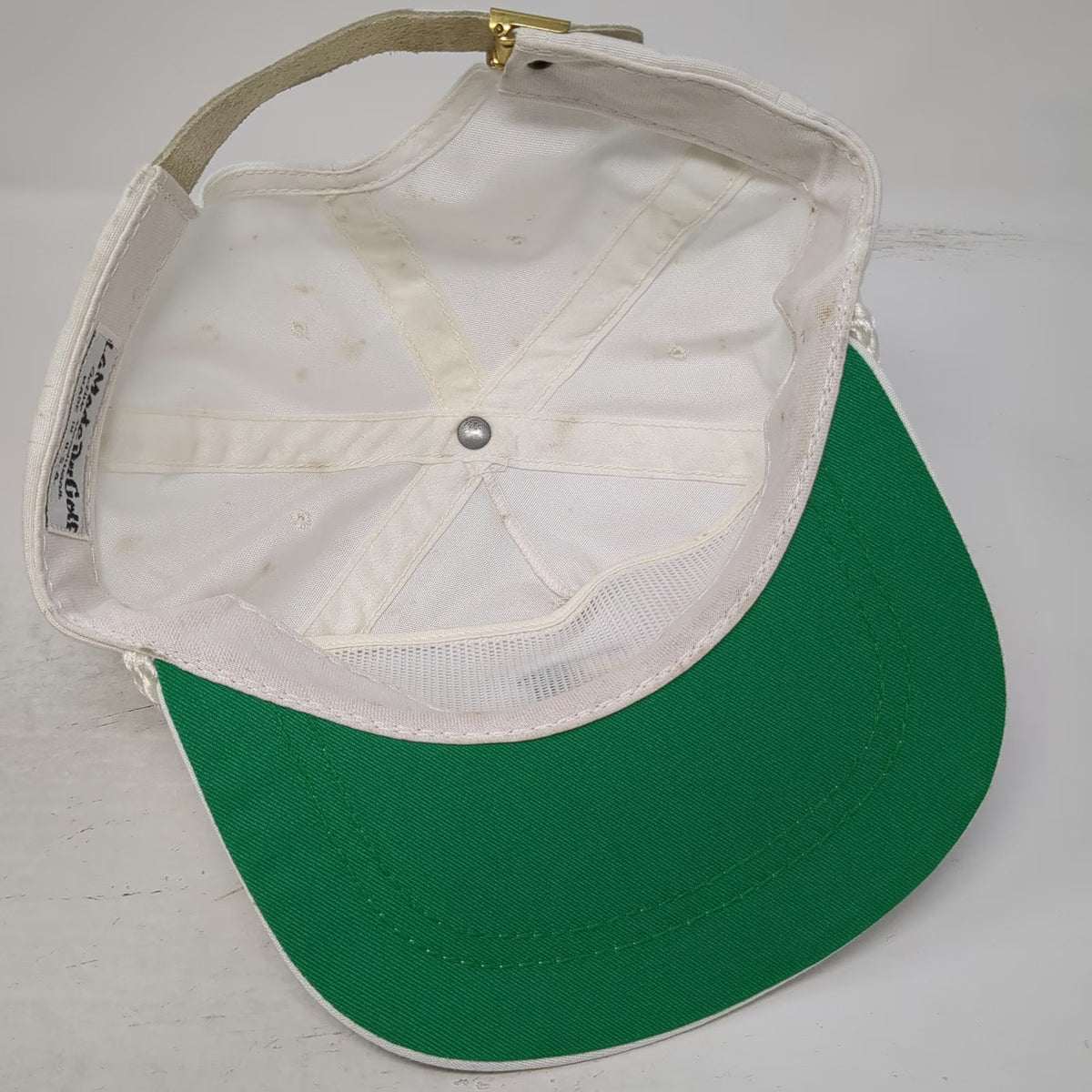 La Mode Du Golf 5 Panel White Hat One Size Rope Green Underbrim Hillcrest Club