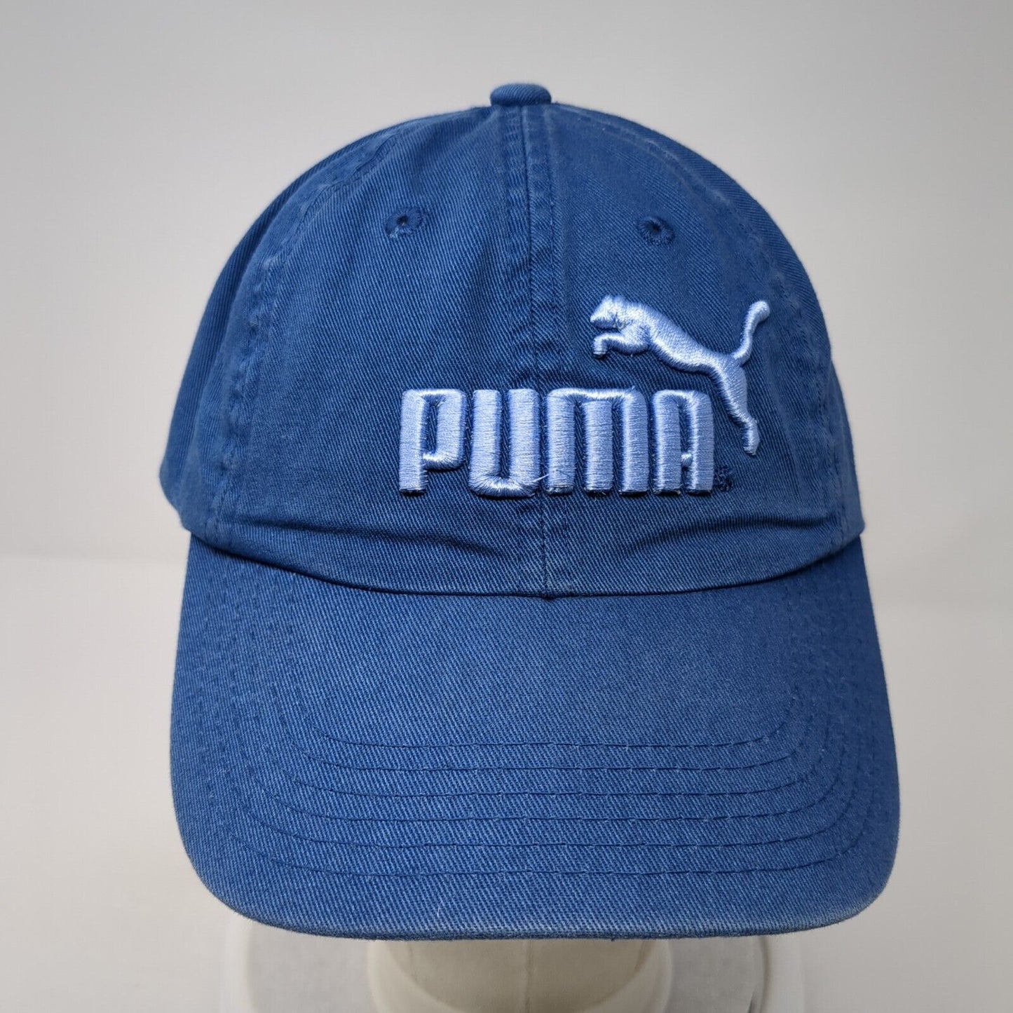 Puma Slideback Hat Blue One Size Adjustable Embroidered Logo Vent Holes