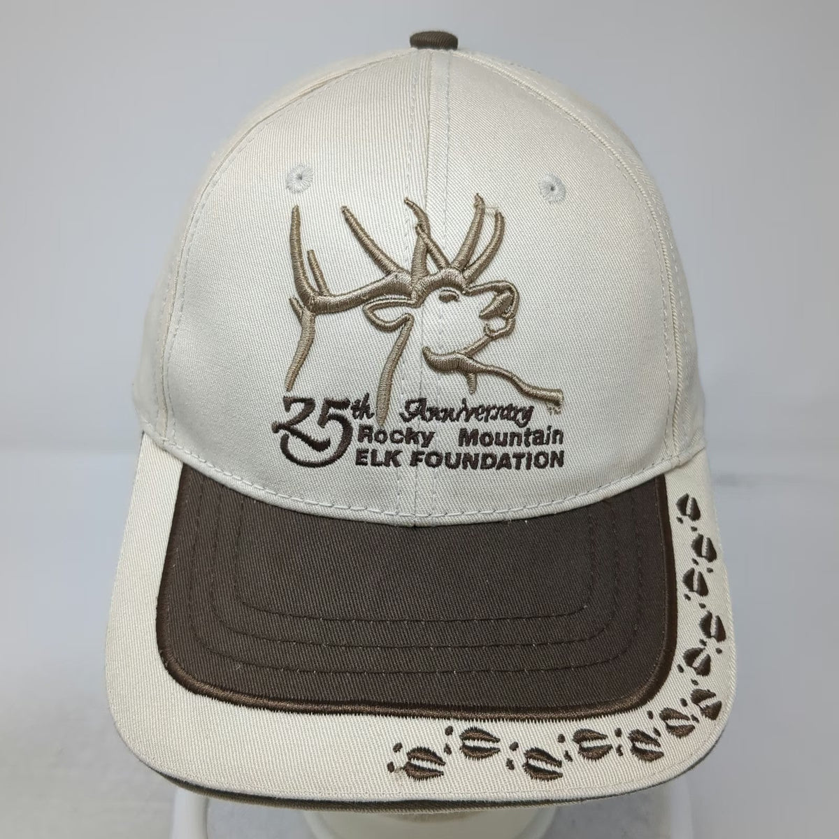 Rocky Mountain Elk Foundation 25th Anniversary Beige Baseball Cap One Size Hat