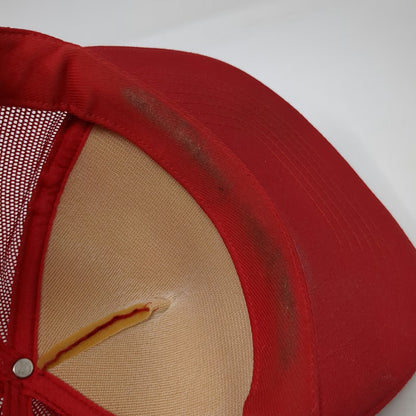 Maui Trucker Hat Red One Size Mesh Snapback Rainbow Palm Tree Hawaii Souvenir