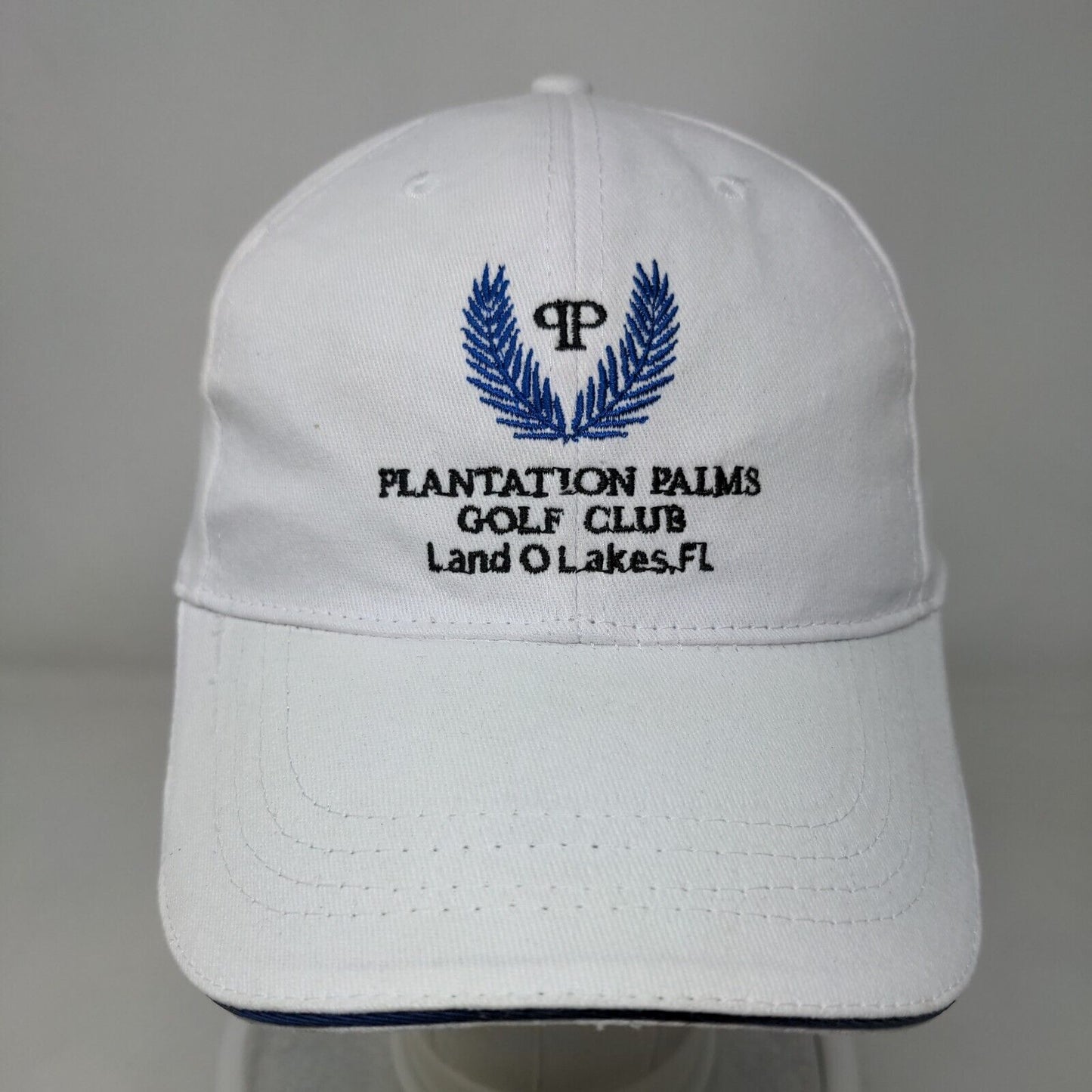 Plantation Palms Golf Club Land O Lakes FL Strapback Hat White One Size 6 Panel