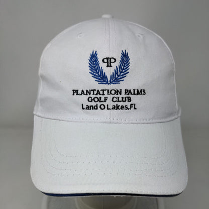 Plantation Palms Golf Club Land O Lakes FL Strapback Hat White One Size 6 Panel