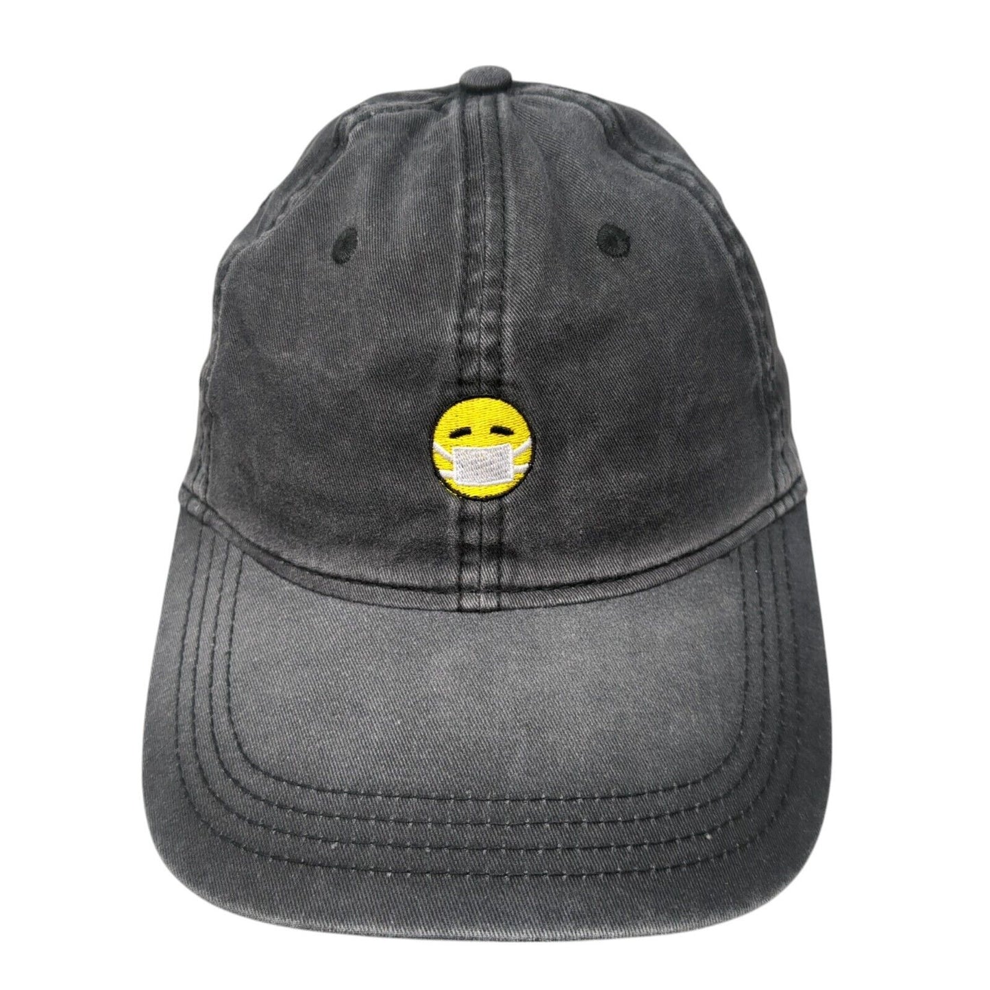 Emoji Face Mask Slideback Hat Gray One Size Adjustable Outdoor Cap