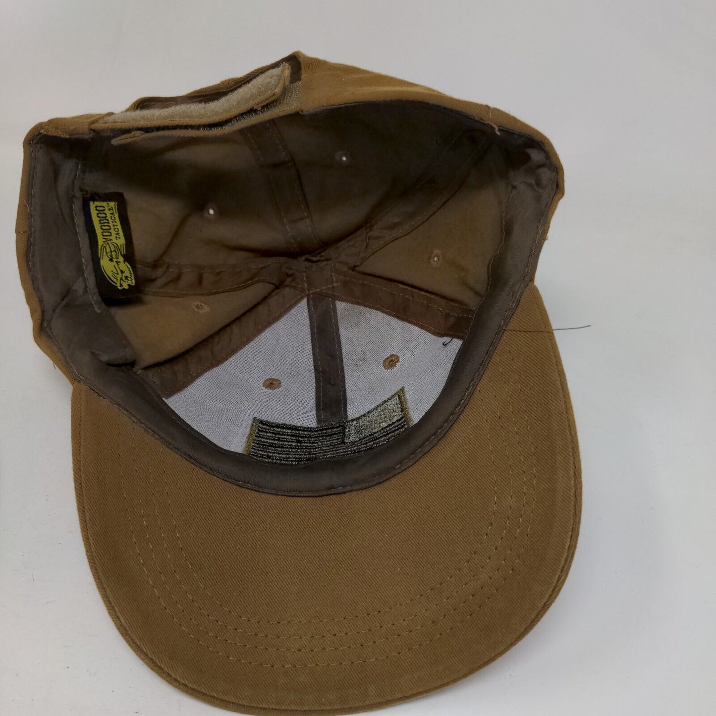 American Flag Strapback Hat Brown One Size Adjustable Patriotic Voodoo Tactical