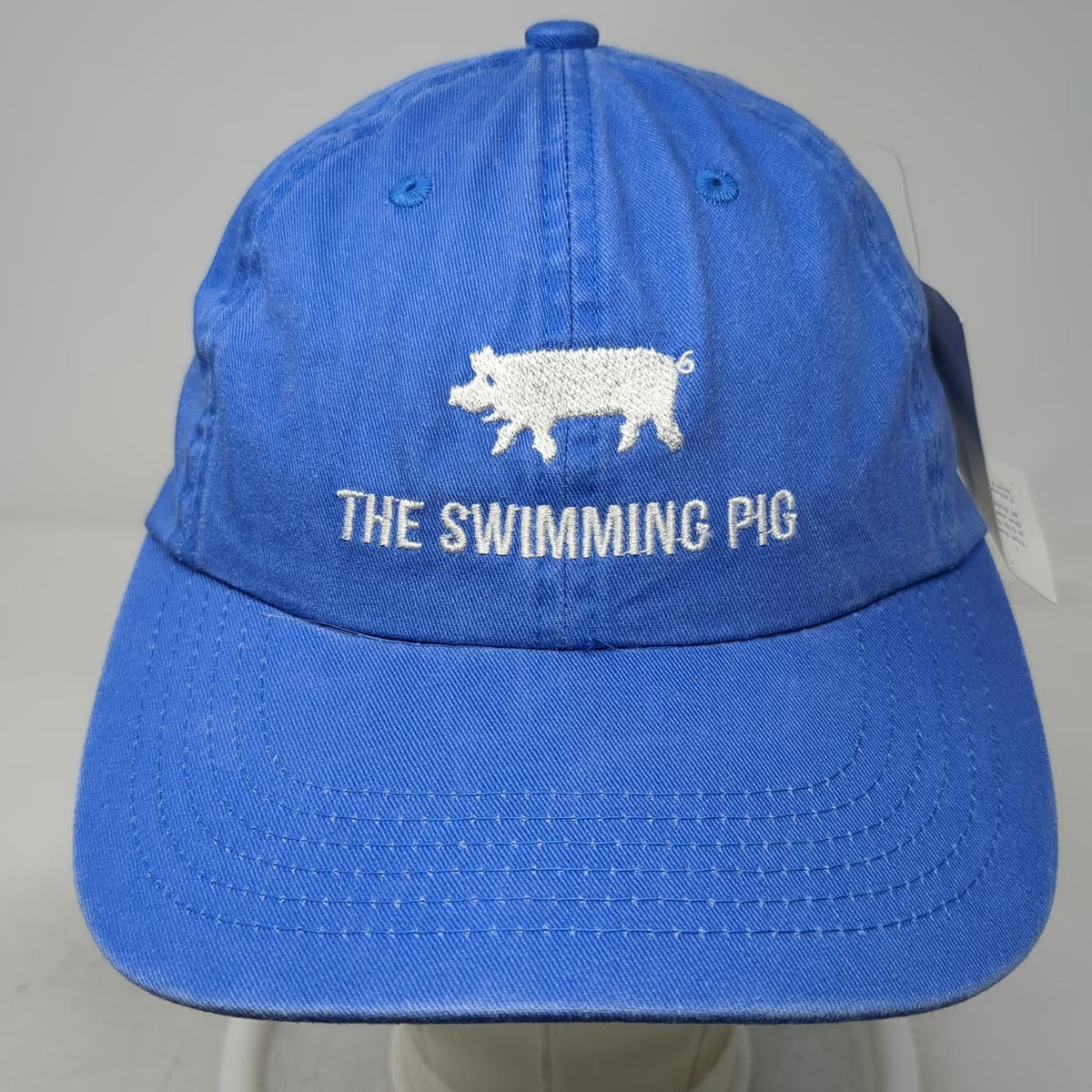 Port Authority Blue Baseball Cap One Size Swimming Pig Embroidered Slideback