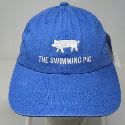 Port Authority Blue Baseball Cap One Size Swimming Pig Embroidered Slideback