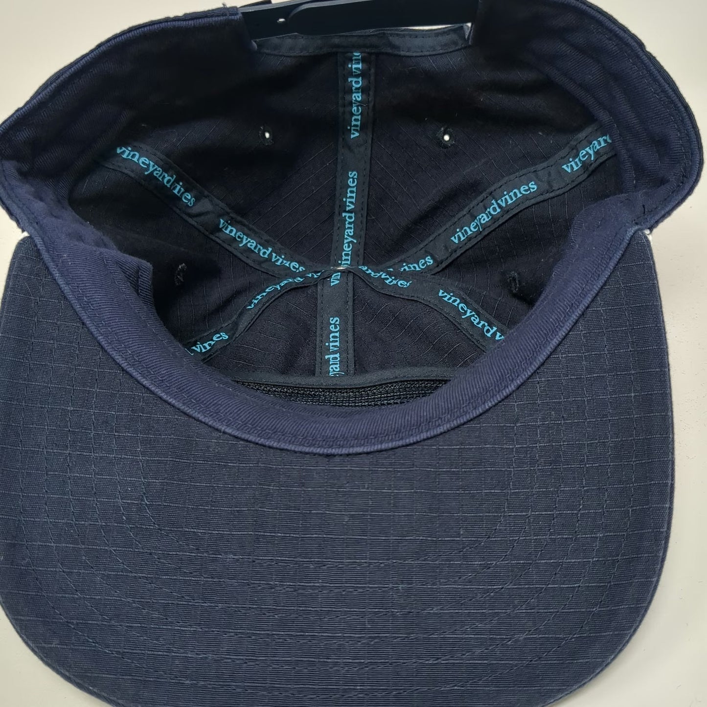 Vineyard Vines Snapback Blue One Size Rope Cotton Whale Patch Script Logo Hat