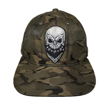 Skull Snapback Hat Camouflage One Size Adjustable Embroidered Ace Cap Inc.