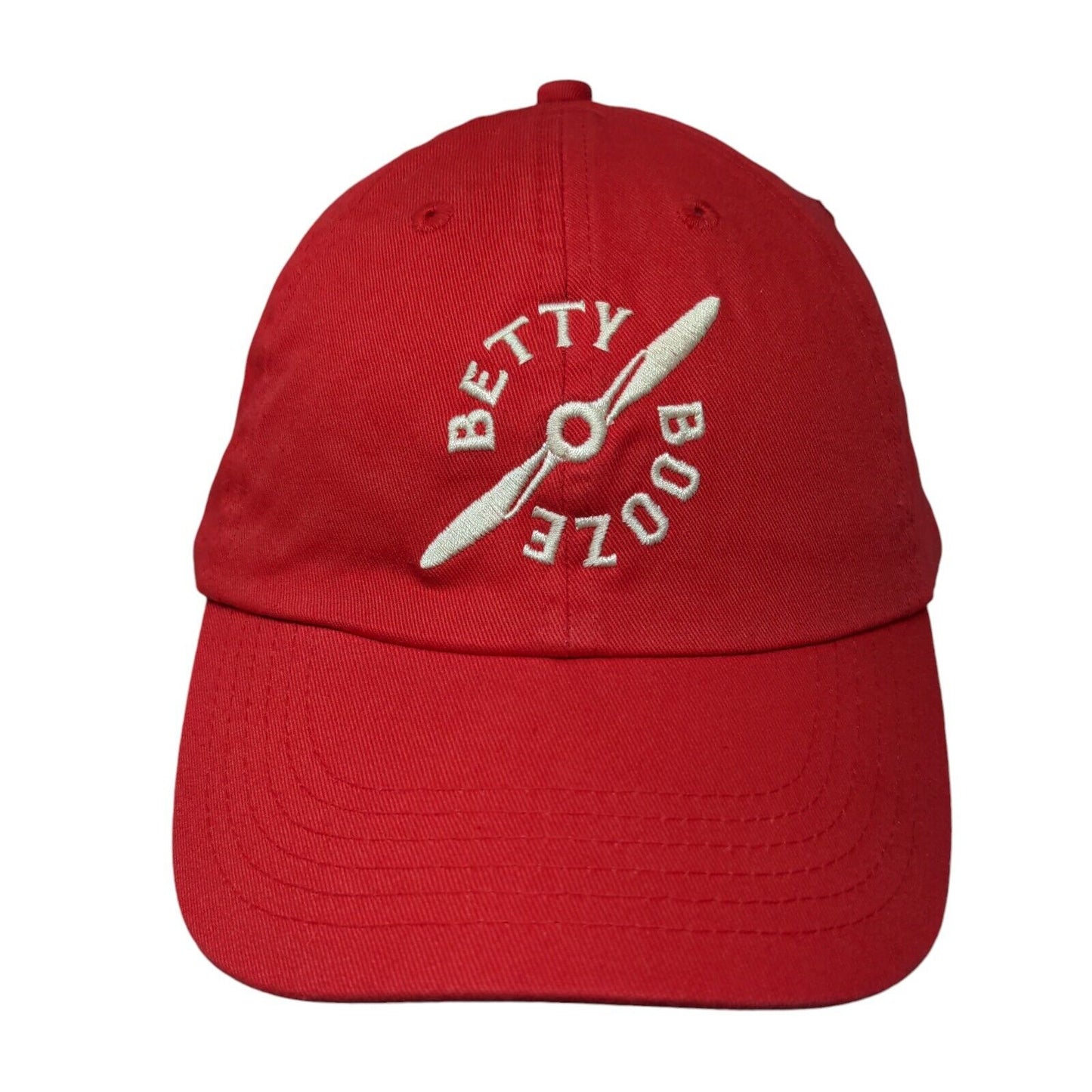Betty Booze Slideback Hat Red One Size Adjustable Embroidered 6 Panel Cotton
