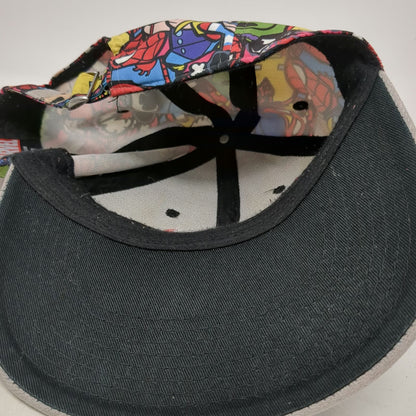 Marvel Baseball Cap Red One Size Allover Print Characters Patch Superhero Hat