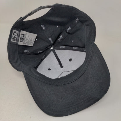 Neff Patch Snapback Hat Black One Size Adjustable Solid Vent Holes