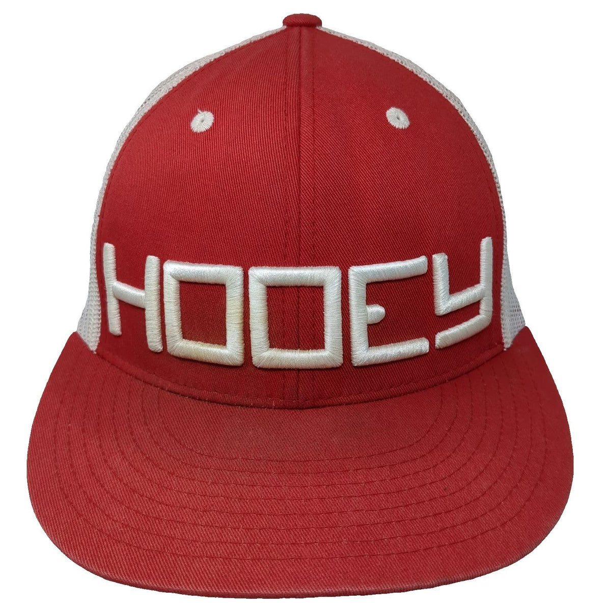 Hooey Trucker Hat Red White One Size Mesh Back Snapback Puff Graphic Embroidery