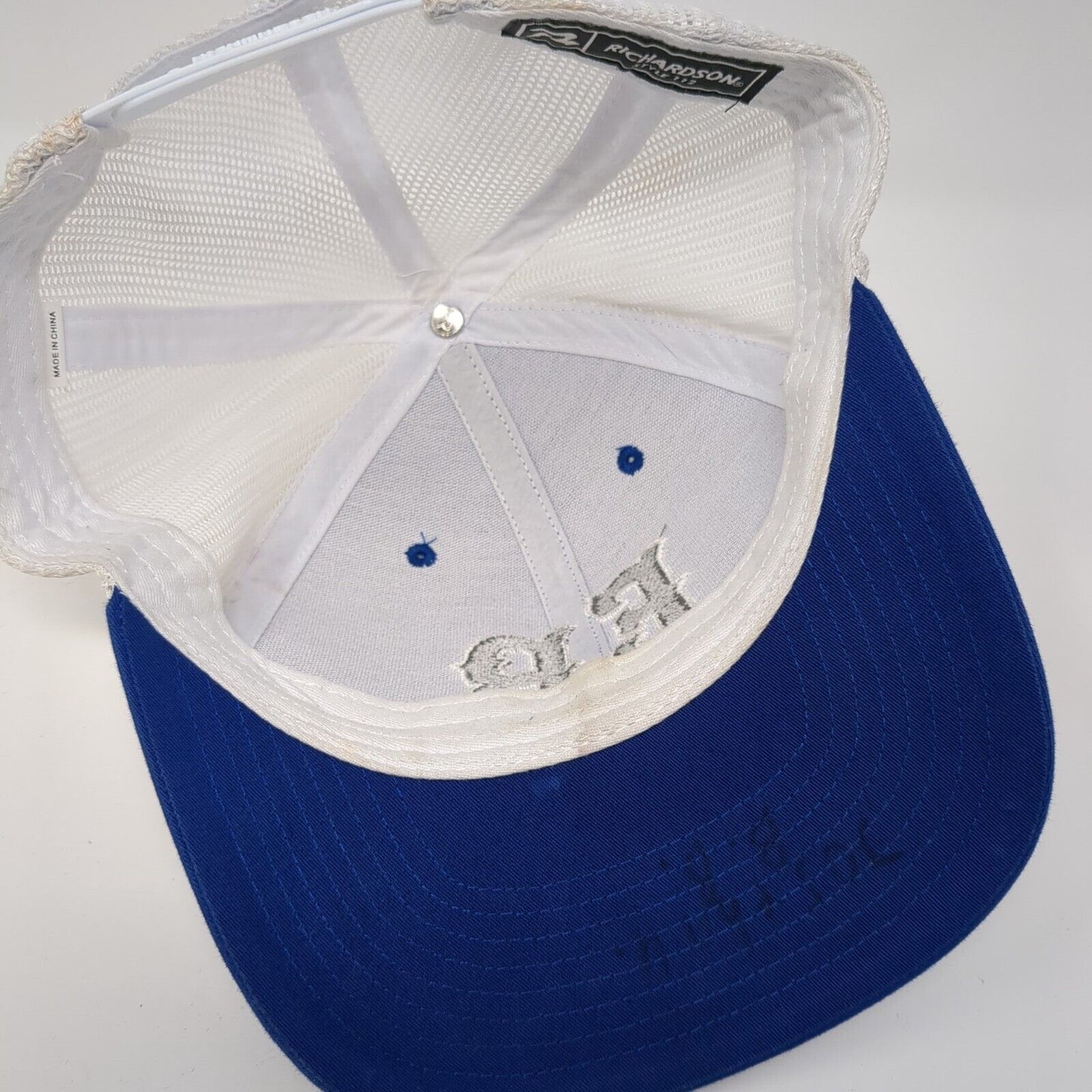 EB Snapback Trucker Hat Blue OS Adjustable Embroidered Mesh Back Richardson
