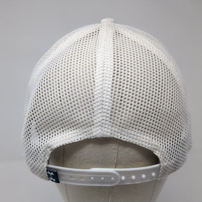 USA Snapback Trucker Hat White OS Adjustable Patriotic Mesh Back Under Armour