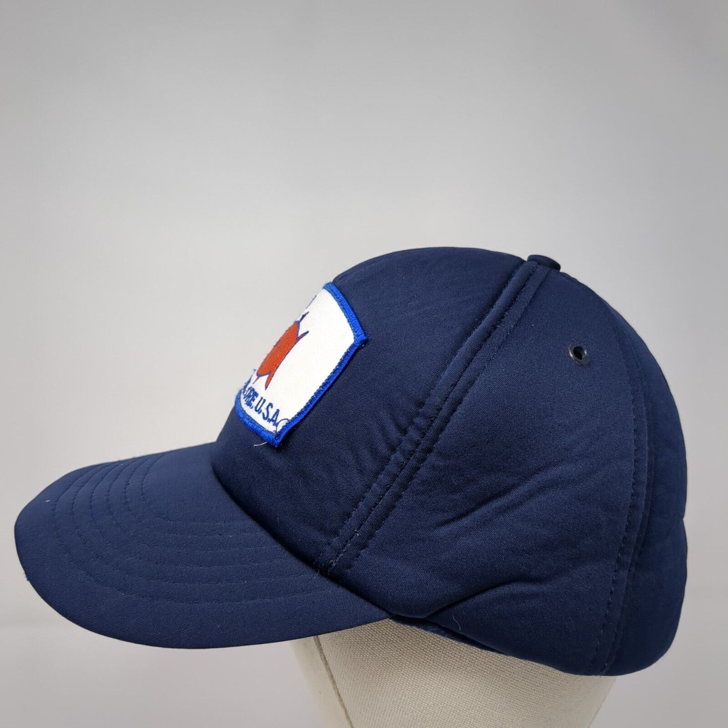 Garibaldi Ore USA Snapback Hat Blue M/L Adjustable Patch Logo 6 Panel Sportco