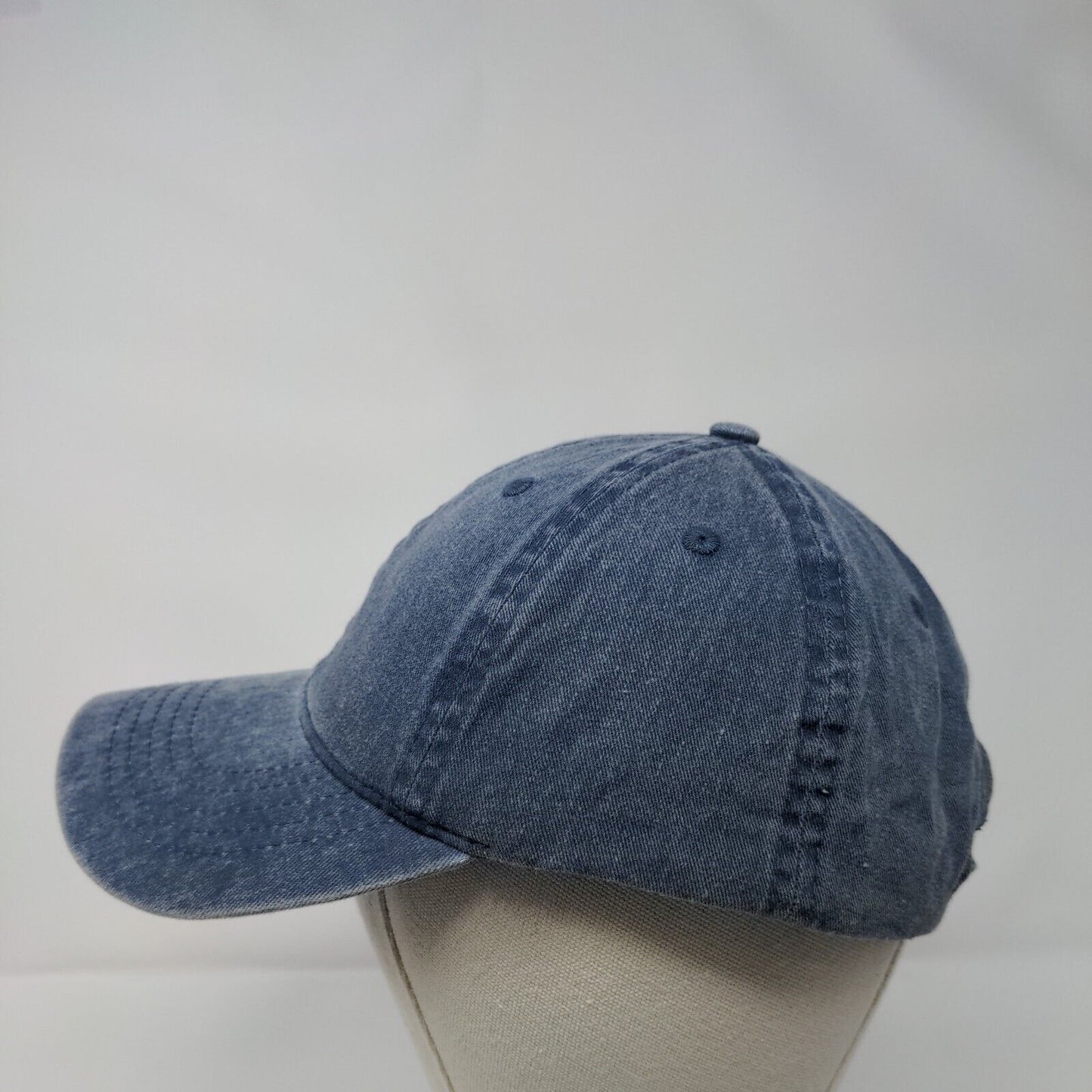 Unbranded Strapback Hat Blue OSFM Adjustable Vented Holes 6 Panel Blank