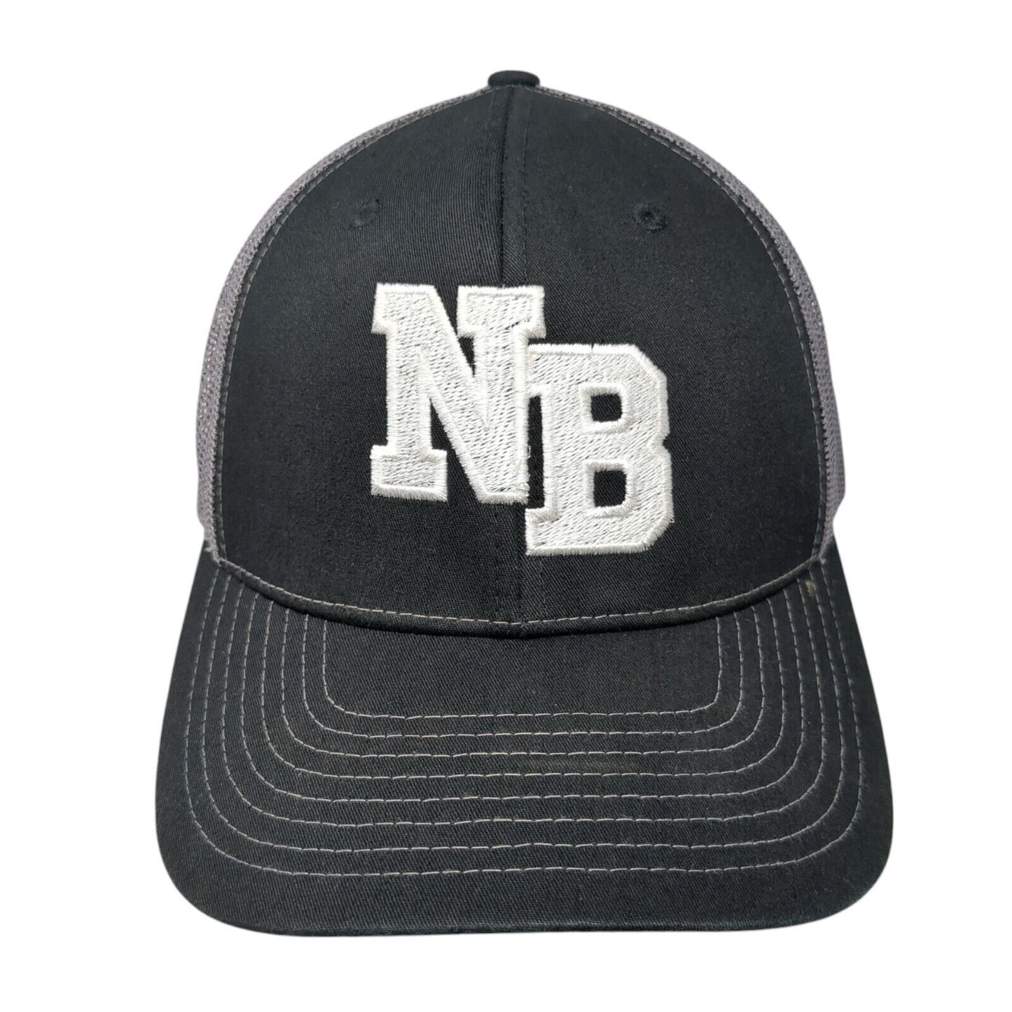NB Snapback Mesh Back Trucker Hat Black Small Embroidered Adjustable