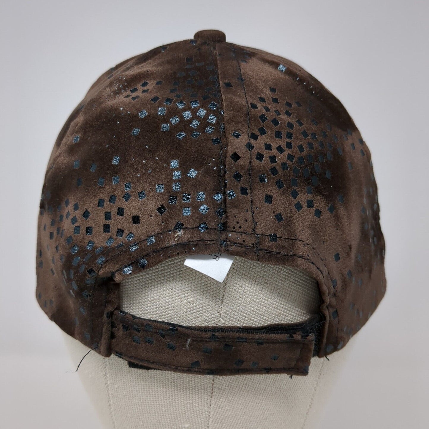 Unbranded Strapback Hat Brown One Size Adjustable Micro Print Square