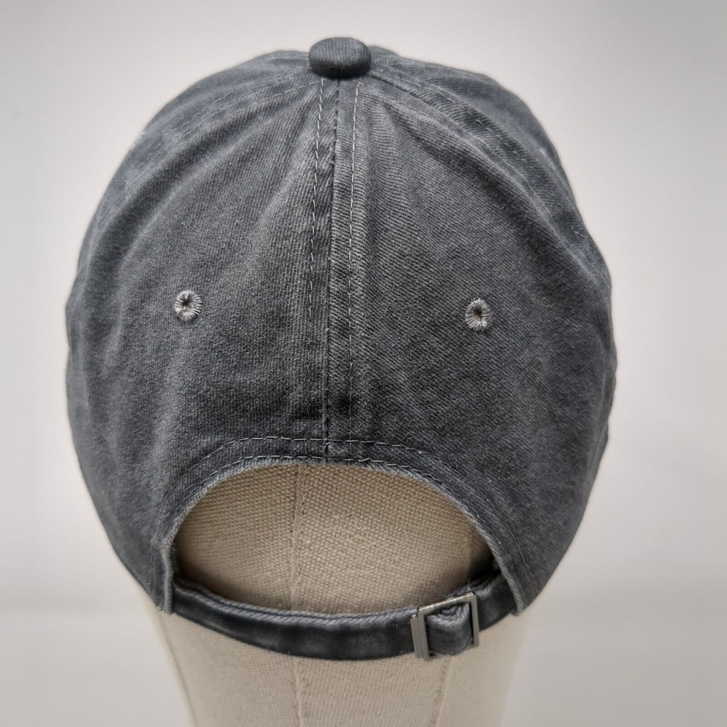 Unbranded Slideback Hat Gray One Size Adjustable Vented Holes 6 Panel Blank