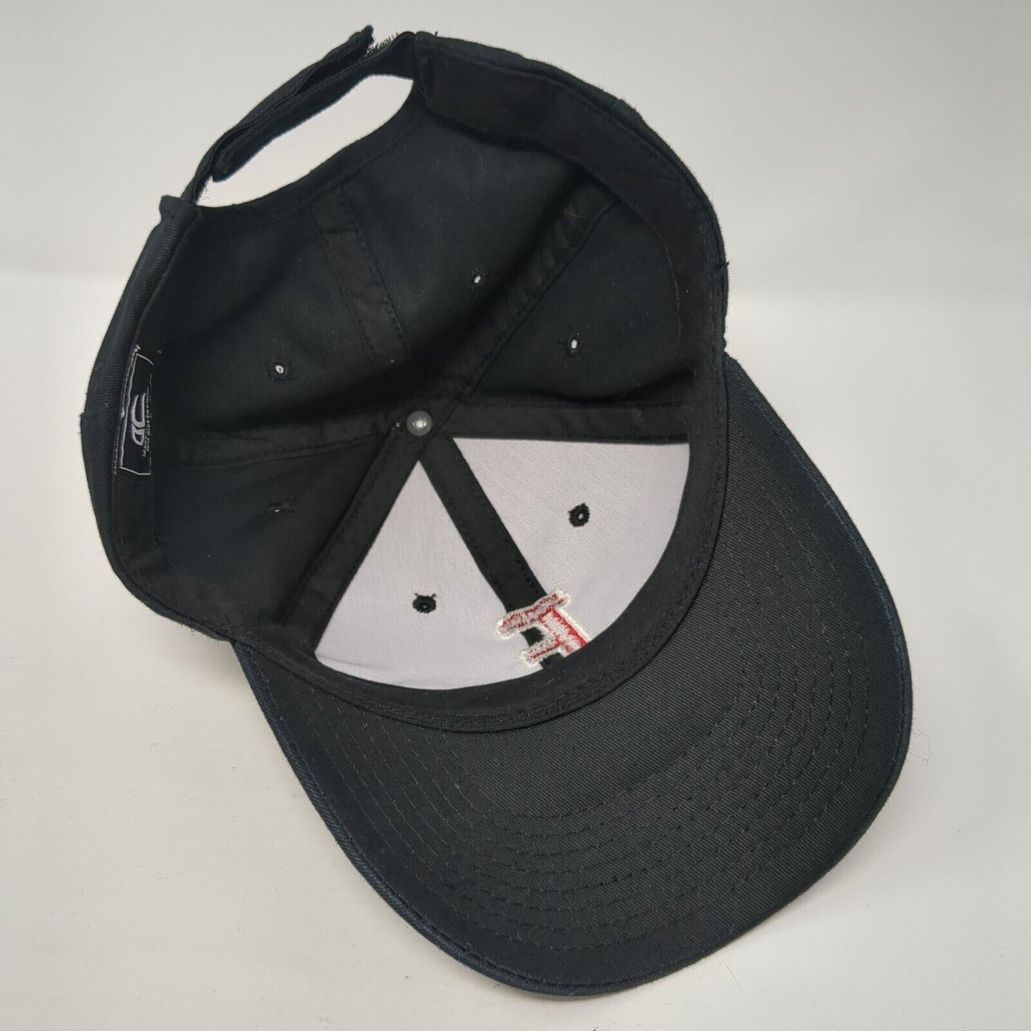 F Strapback Hat Black One Size Adjustable Embroidered 6 Panel OC Sports