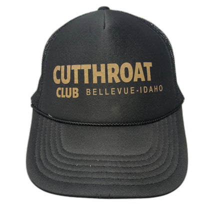 OTTO Cutthroat Club Bellevue Idaho Trucker Hat Black Gold One Size Mesh Snapback