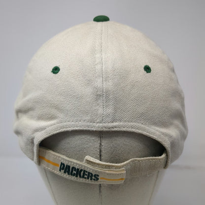 Green Bay Packers NFL Cap Hat Beige One Size Strapback Green Underbrim Logo