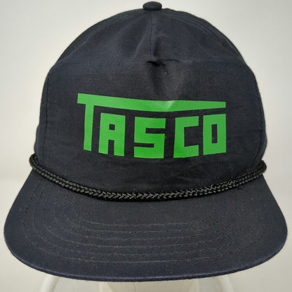 Tasco 5 Panel Blue One Size Snapback Rope Hat Cotton Green Logo Underbrim