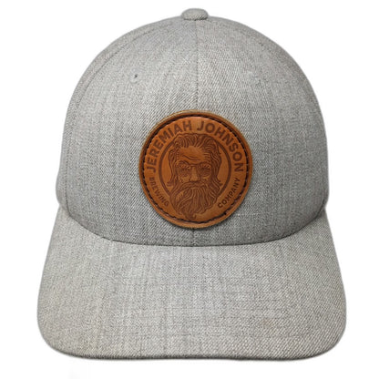 Yupoong Snapback Hat Gray One Size Jeremiah Johnson Brewing Leather Patch Green