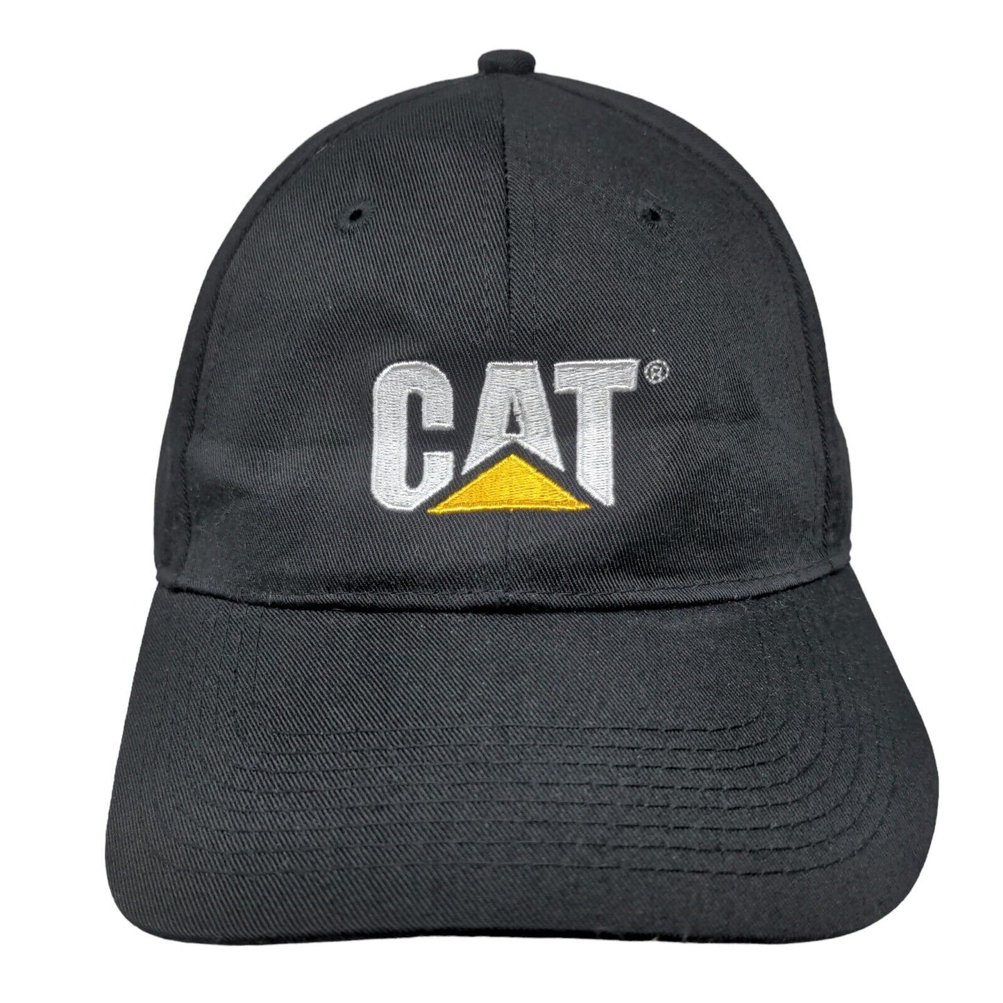 CAT Slideback Hat Black One Size Embroidered Logo Adjustable 6 Panel