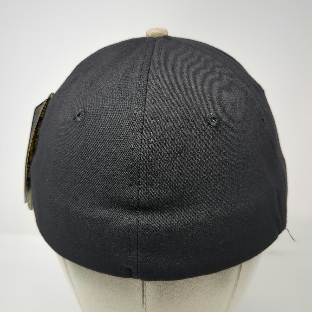 Nu-Fit Baseball Cap Black Beige M Stretch Fit Two Tone Blank Breathable Hat