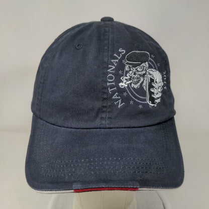 Nationals Skull Strapback Hat Blue One Size Embroidered Port Authority
