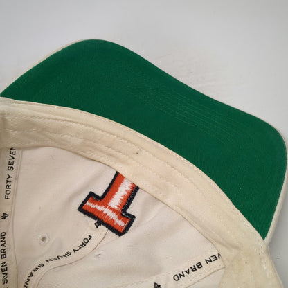'47 Illinois Fighting Illini NCAA Beige Baseball Cap M Green Underbrim Fitted