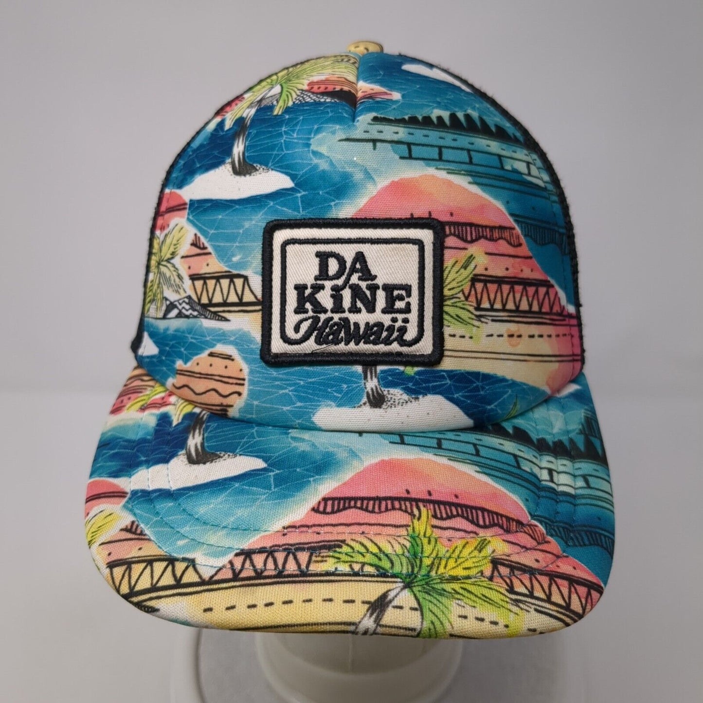 Da Kine Hawaii Snapback Trucker Hat Multi One Size Mesh Back Palm Tree
