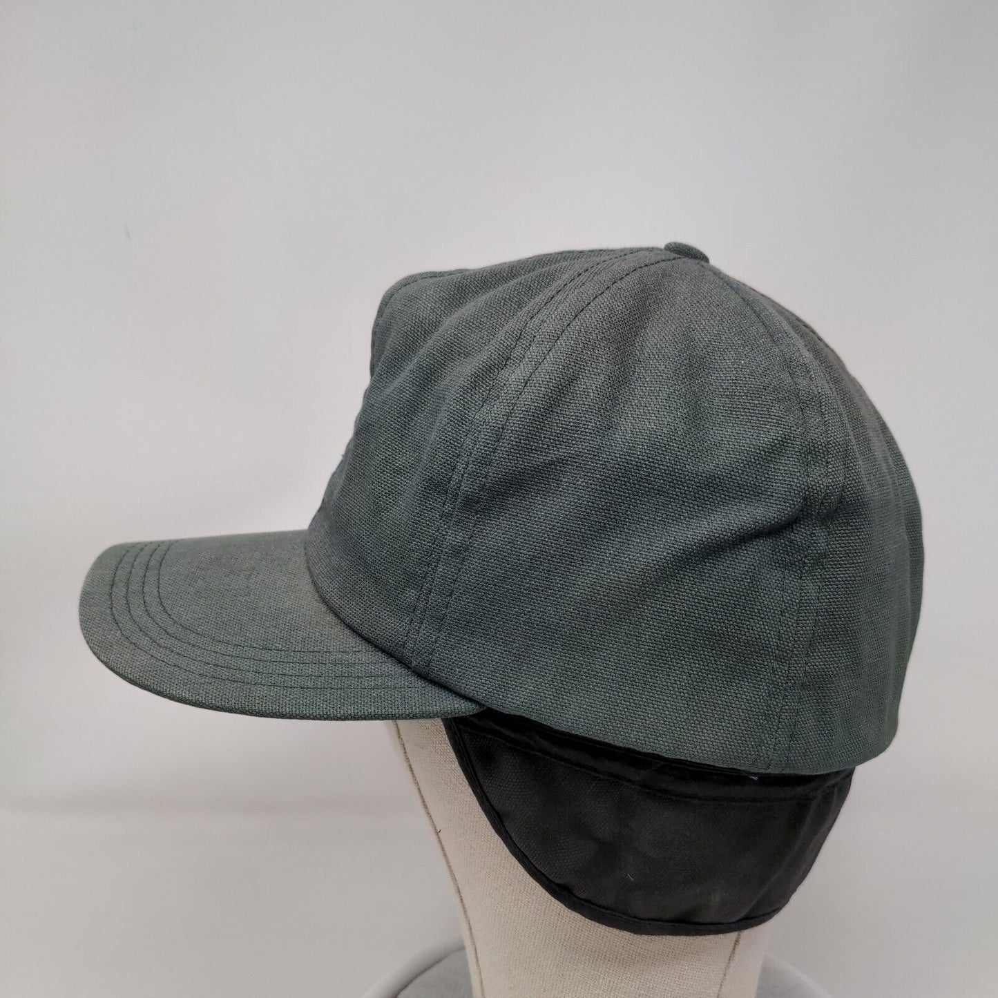 Unbranded Fitted Hat Green Large Neck Flap Solid Blank Outdoor