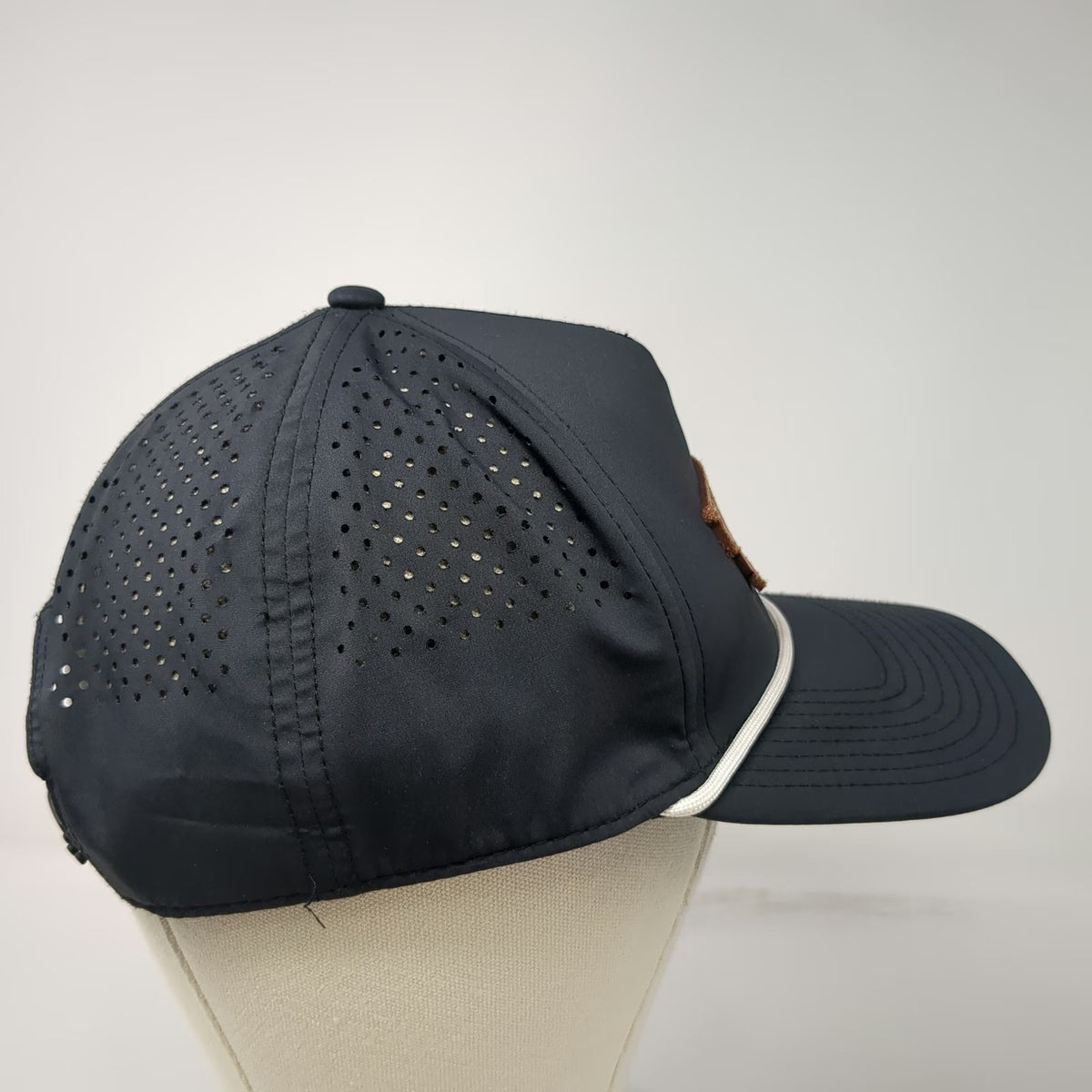 Branded Bills Black Trucker Hat One Size Fiber Net Incorporated Rope Snapback