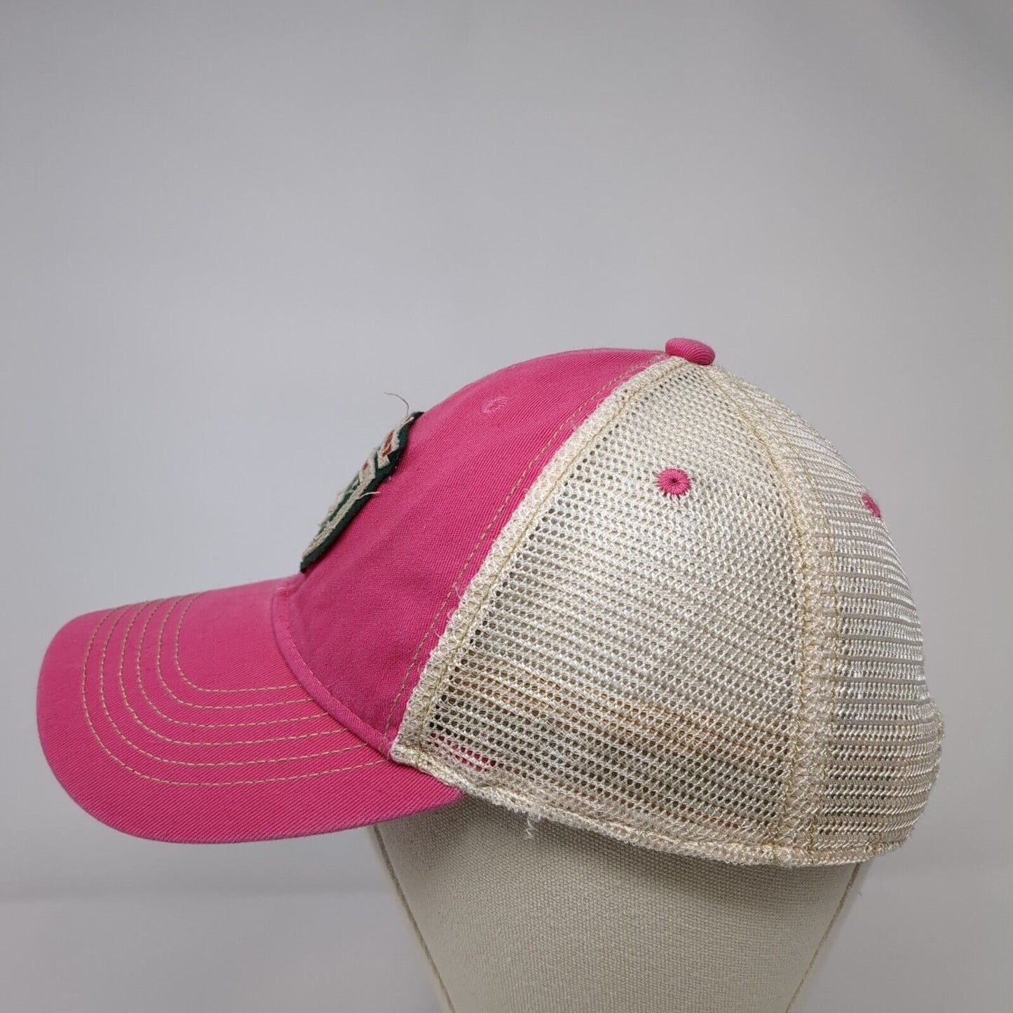 Sun Valley Idaho Snapback Trucker Hat Pink One Size Adjustable Mesh Back Legacy