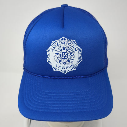 American Legion Snapback Trucker Hat Blue One Size Mesh Back Adjustable