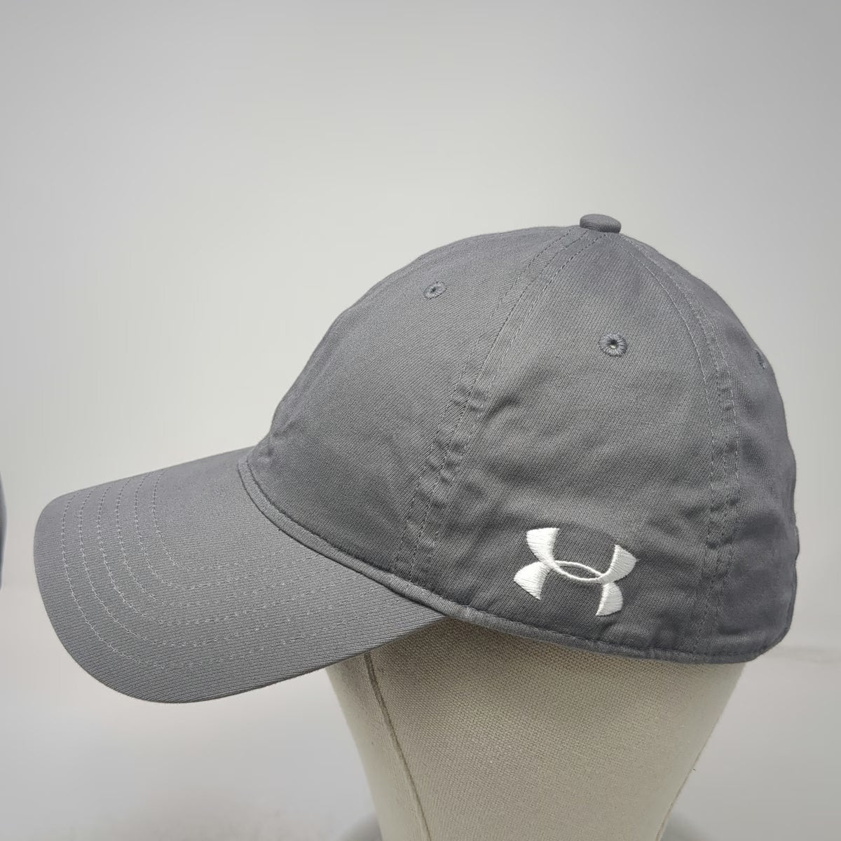 Under Armour Baseball Cap Gray One Size Pink M Logo Slideback Cotton Twill Hat