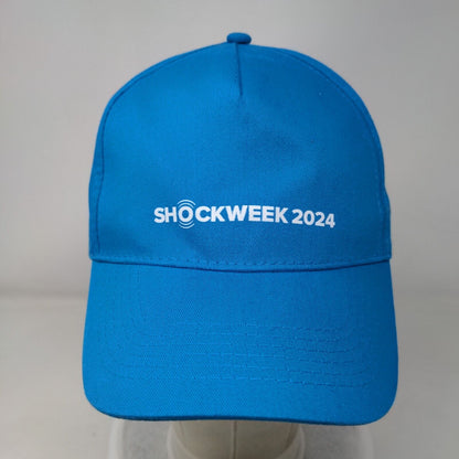 Shock Week 2024 Strapback Hat Blue One Size Adjustable Vented Holes 6 Panel